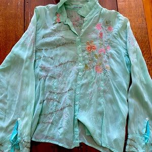 Johnny Was embroidered blouse